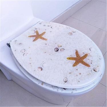 Imagem de Assento De Vaso Sanitário De Resina Impressa Tampa De Vaso Sanitário Universal Em Forma De U/V/O Dobradiça Macia Fechada Lentamente Ambientalmente Amigável Durável Antibacteri, H