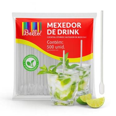 Imagem de Mexedor de Bebidas Grande Drinks Café Chá 500un Bello Festas