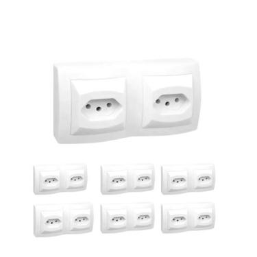 Imagem de 7 Tomada Dupla Sobrepor Pial Sistema X 2P+T 10A 250V