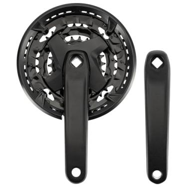 Imagem de YERGOFE Pedaleira de bicicleta 42T 32T 22T - Conjunto de pedaleira quadrada de 170 mm para bicicleta urbana de 1/3/6/9 velocidades, Fat Bike, E-Bike, bicicleta dobrável