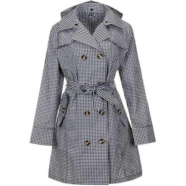 Imagem de Poncho De Chuva à Prova D'água Para Mulheres Trench Coat De Chuva Las Casacos Longos Com Capuz Casacos Jaquetas Capa De Chuva Leve, A, One Size