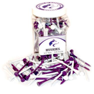 Imagem de Team Golf Camisetas de golfe NCAA Washington Huskies 6,35 cm, pacote com 175, tamanho regular, várias cores de equipe