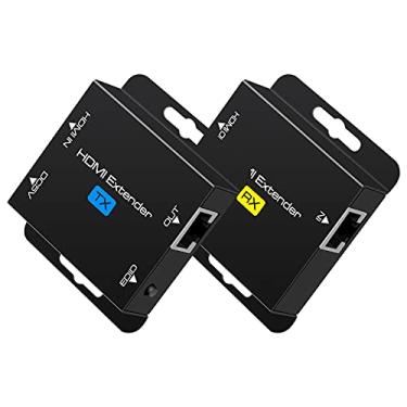 Imagem de VPFET Extensor HDMI sobre Ethernet Cat6 única até 200 pés Repetidor Balun Receptor Power On Cat Suporte Full 1080p 3D HDCP EDID Cópia de monitores