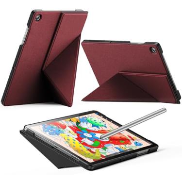 Imagem de INFILAND Capa para Samsung Galaxy Tab A9 Plus 11 polegadas 5G, capa fina dobrável estilo livro com suporte horizontal e vertical, capa protetora para tablet Galaxy Tab A9 Plus, vinho