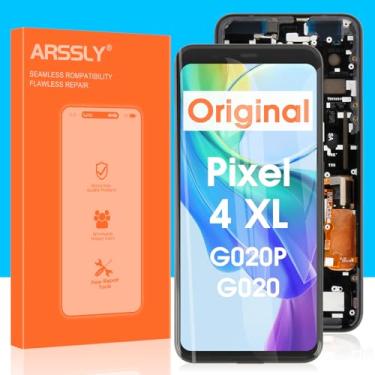 Imagem de Original para tela LCD Google Pixel 4 XL - para substituição de tela LCD Google Pixel 4XL G020P G020 GA01181-US GA01182-US GA01180-US Touch Screen Digitalizador Assembly Repair Tools (preto com