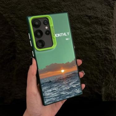 Imagem de YOGISU Capa protetora para Samsung S23 Plus com revestimento Seaside Sunset (para Samsung S23 Plus/Green Shu)