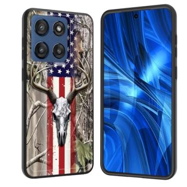 Imagem de JHYYTUJTYP Capa para Moto Edge 2025, [Teste de queda de grau militar] Capa protetora resistente à prova de choque resistente para Motorola Moto Edge 2025, bandeira americana camuflagem caveira de