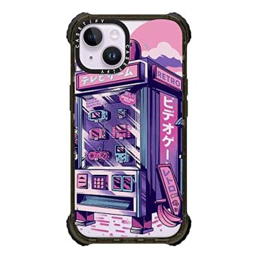 Imagem de CASETiFY Capa Ultra Impact para iPhone 14 [testado contra quedas de grau militar 5X / proteção contra quedas de 3,5 metros] - Máquina de venda automática retrô - Preto transparente