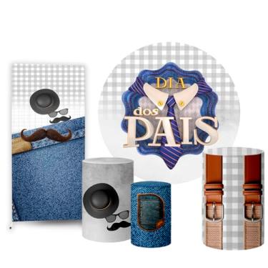 Imagem de Trio Capas Cilindro + Painel Redondo Sublimado + Lateral Dia dos Pais (K2PAI0018)
