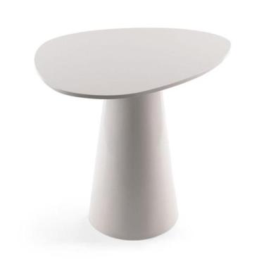 Imagem de Mesa Lateral Orgânica Laca Branca 51 cm - Linn Design Decor