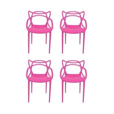 Imagem de Kit 4 cadeiras allegra rosa pink - AJ