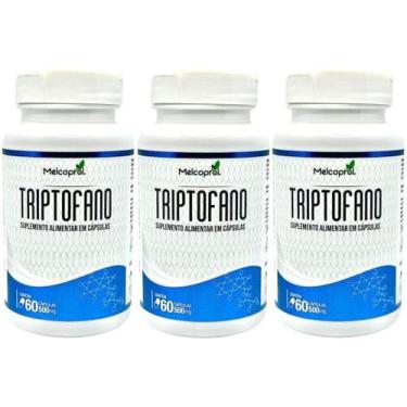 Imagem de Kit 3 Triptofano + Vitamina B6 180 Cápsulas - Melcoprol