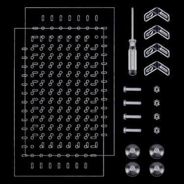 Imagem de WADORN Kit de divisor de aquário de acrílico, 29 x 18 cm, divisor de aquário transparente, emendável, ajuste flexível, conjunto de separadores de tanque de peixes com ventosas para acessórios de