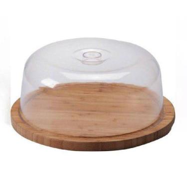 Imagem de Porta Bolo Bambu Com Tampa Acrílica 28Cm - Wincy - Mimo