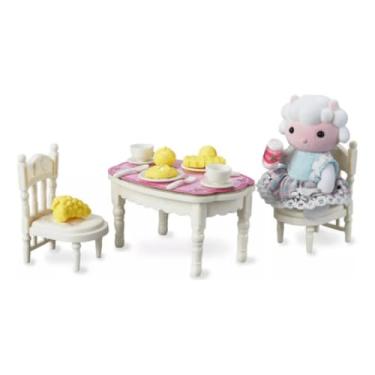 Imagem de Casinha Feliz, Conjunto de Mesa de Jantar com Boneca Ovelhinha, Móveis e Acessórios, Brinquedo Infantil