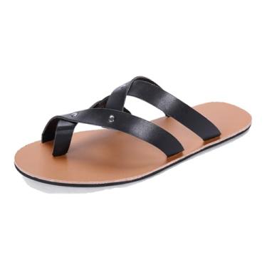 Imagem de Sandálias De Praia Ortopédicas, Sandálias Corretoras De Joanete Casuais Respiráveis ​​e Modernas Para Homem, Corretor Leve E Antiderrapante Com Biqueira Aberta, Para Sintomas Joanete(Black,44 EU)