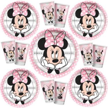 Imagem de Kit Festa Minnie Mouse 8 Copos 8 Pratos Aniversário Infantil - Regina 