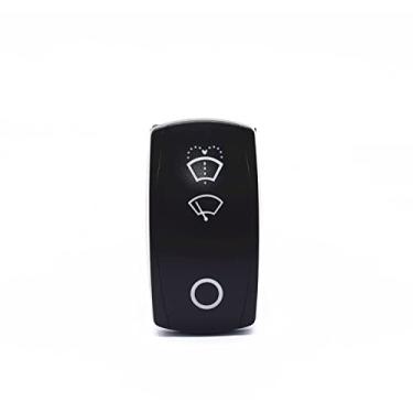 Imagem de TOHUBE 20A/12V 10A/24V 6 Pinos Laser Momentâneo Ligado Ligado Desligado Limpador De Para-Brisa Lavador Interruptor De Balancim Luz Led Vertical Montada Para Jipe Barco Caminhões (Azul)