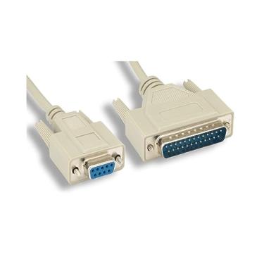 Imagem de Cabo adaptador KENTEK de 4,5 m DB9 fêmea para DB25 macho Série RS-232 no Modem 28 AWG F/M moldado D-SUB 9 a 25 pinos para PC Mac Serial Dispositivo