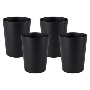 Imagem de Conjunto 4 Copos 550ml Plástico São Bernardo Preto, Preto