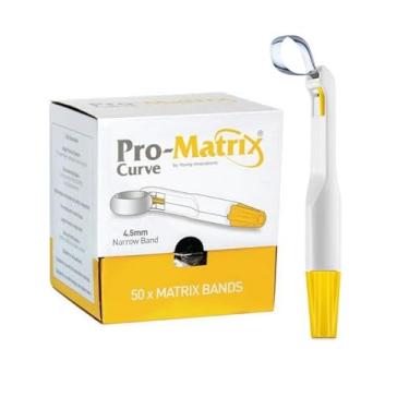 Imagem de AmeriCan Goods Faixa de matriz dentária - amarelo estreito curvo 4,5 mm pacote com 50/pacote com 50 faixas dentárias ajustáveis
