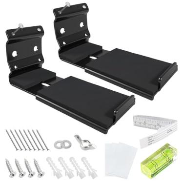 Imagem de TEBPKBALL Suporte de parede Soundbar SEM pino fácil de instalar - Serve para Samsung, Sony, Bose e todas as marcas, profundidade ajustável de 9,5 a 14,5 cm, almofadas de EVA antiderrapantes