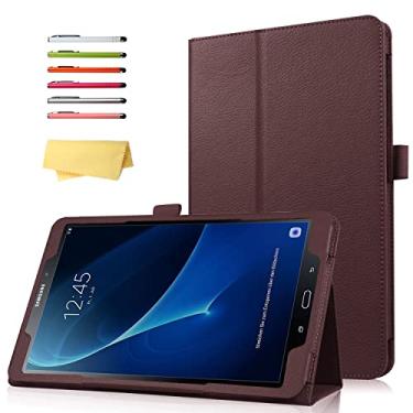 Imagem de UUcovers Capa para tablet Samsung Galaxy Tab A de 10,1 polegadas 2016 modelo antigo (SM-T580/T585/T587) (Versão SEM S Pens), suporte fólio, proteção total de couro PU à prova de choque com suporte