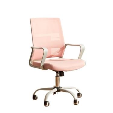Imagem de ZzleoyuUUs-12 Cadeira de escritório cadeira de escritório com rodinhas cadeira de escritório em casa cadeira de encosto giratório cadeira de estudo confortável cadeira de computador (rosa)