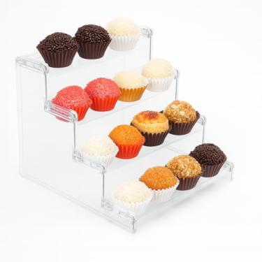 Imagem de Prateleira Expositora Acrílica para Doces – Suporte de Decoração, Base Transparente para Festas, Balcão ou Vitrine