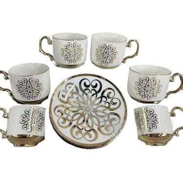 Imagem de Conjunto de Xícaras De Luxo Douradas 12 Peças (6 XÍCARAS + 6 PIRES) Para Cafézinho - LINHA PREMIUM.