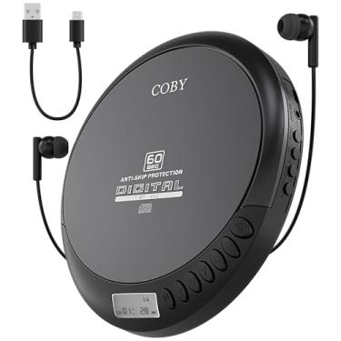 Imagem de Coby Leitor de Cd Portátil com Fones de Ouvido Estéreo, Rádio Fm, Compatibilidade com Mp3, Display Lcd Discman Portátil | Anti-Salto de 60 Segundos, À Prova de Choque | Alimentado por 2 Pilhas Aa Ou M