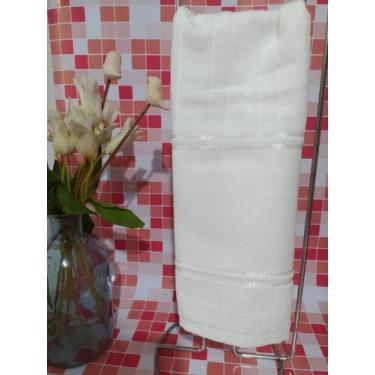 Imagem de Toalhas De Lavabo Rosto Artesanal Dohler Aveludada 30x45cm.,  Branca