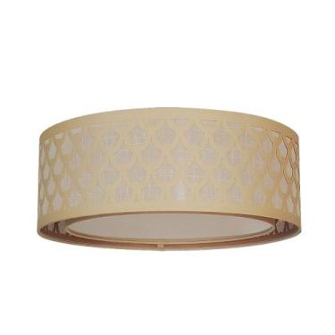 Imagem de Luminária de Teto Plafon Trama Cúpula Dupla Cru 40x16 - Tom Luz Ilumin