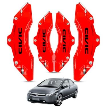 Imagem de Capa De Pinça De Freio 4 Pç Compatível Civic 2018 G10 (Vermelho)
