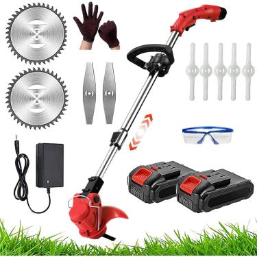 Imagem de Aparador Sem Fio, Aparador De Grama 24v Com Bateria E Carregador, Aparadores De Bateria Aparador De Grama Sem Fio Com Três Tipos De Lâminas Sobressalentes, Para Limpeza De Jardim Ervas Dani