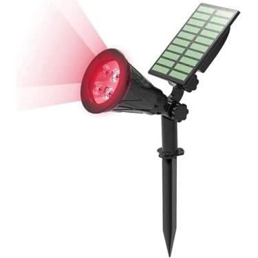 Imagem de Luzes De Paisagem Solar, 4 Holofotes Solares Led 2 Em 1 Luz De Segurança à Prova D'Água Luzes Solares Ao Ar Livre Para Árvore, Pátio, Quintal, Red