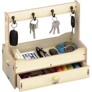 Imagem de Porta-joias De Madeira, Porta-chaves Para Armazenamento De Mesa Organizador De Pratos De Doces Para Decoração De Casa, Bandeja Organizadora De Joias Para Relógio De Chav, White Oak, Type B