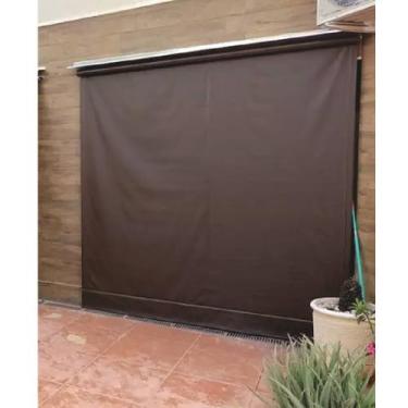 Imagem de Toldo Cortina Marrom - 3,70m x 2,50m - kit completo - RM Policarbonato