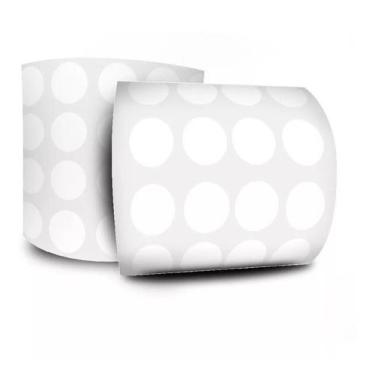 Imagem de Etiqueta Bolinha Controle Branco 6Mm Rolo C/1000 Etiquetas - DC