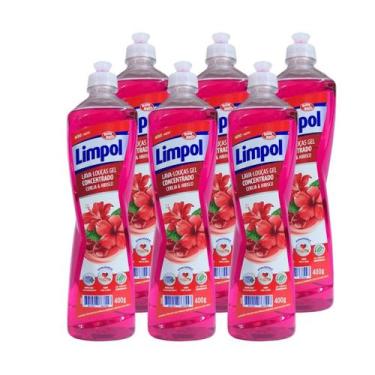 Imagem de Kit Com 6 Unds Detergente Limpol Gel Cereja E Hibisco 400G - Bombril