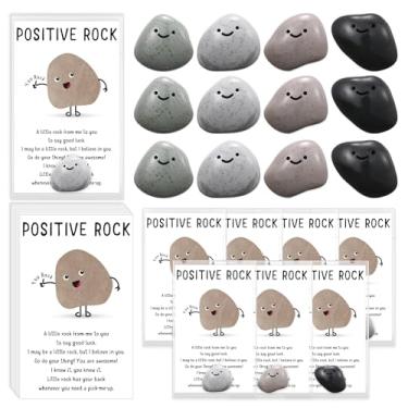 Imagem de Landical 40 conjuntos inspiradores You Rock Gifts Bulk Mini Smile Resin Pocket Stone with You Rock Positive Emotional Card Apreciation Gifts for Team Staff Coworker Friends Employee