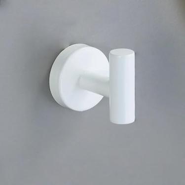 Imagem de Conjunto de acessórios para banheiro em ouro branco, barra de toalha de aço inoxidável 304, suporte para papel higiênico, gancho para roupão, conjunto de acessórios, branco, gancho