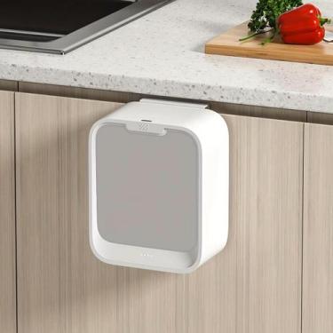 Imagem de Lixeira Suspensa para Pia de Cozinha Banheiro Escritório Lavabo Com Ta