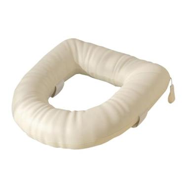 Imagem de IEUDNS Assento sanitário para idosos, adequado para a maioria dos vasos sanitários padrão, Bege