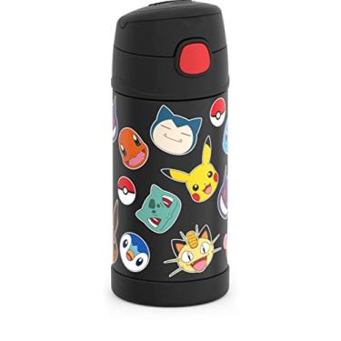Imagem de Thermos Garrafa infantil Pokemon Funtainer, aço inoxidável, 350 ml, azul