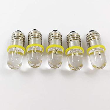 Imagem de 5 pçs/lote E10 Base de Parafuso LED Lâmpadas Indicadoras Lâmpadas Spot DC12V Botão Amarelo Instruct Mini Lâmpada de Sinal de Largura de Aviso (Amarelo, DC12V)