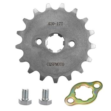 Imagem de CQSPMOTO Roda dentada dianteira do motor da motocicleta 420 17T 17 mm compatível com 50cc 70cc 90cc 110cc 125cc 140cc 160cc Dirt Bike Mini Bike ATVs Go Kart Sprocket