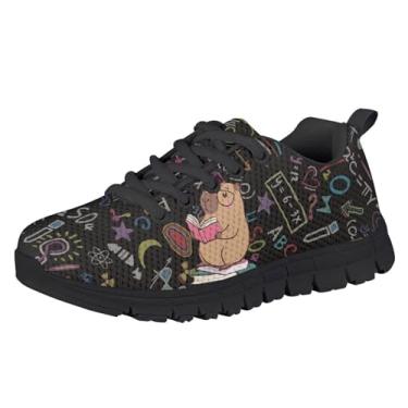 Imagem de Yzaoxia Tênis de corrida atlético para meninas, tênis de caminhada para crianças, para escola, academia, atividades ao ar livre, tamanho 42, Capivara de volta às aulas, 16