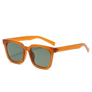 Imagem de HCPIHF Óculos de armação grande, masculino e feminino, transparente, vintage, retangular (TYJ154-6)