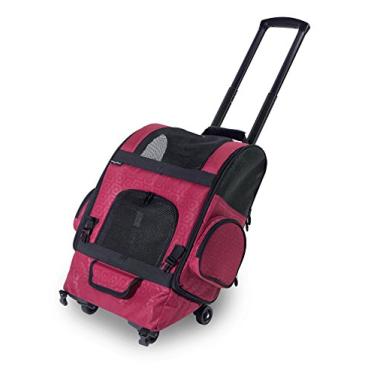 Imagem de Gen7Pets Mochila de rodinhas com nível inteligente (geométrica vermelha, grande)